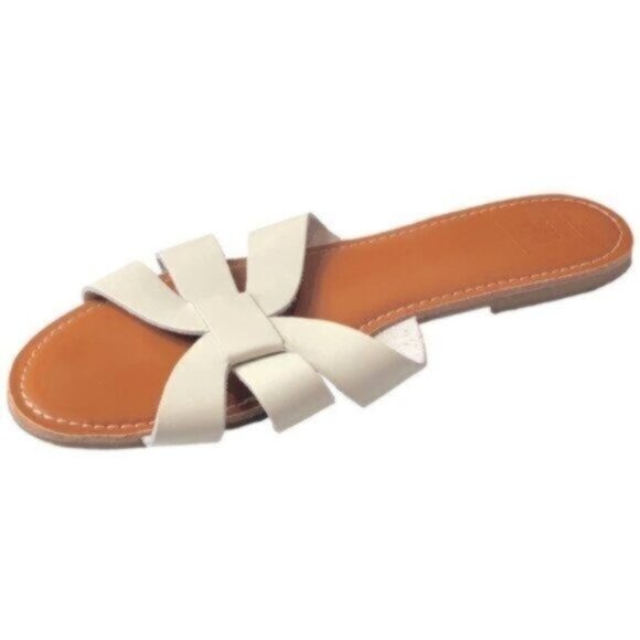 Gap Ivory Leather Summer Casual Slide Sandals 8.5 - Picture 2 of 7